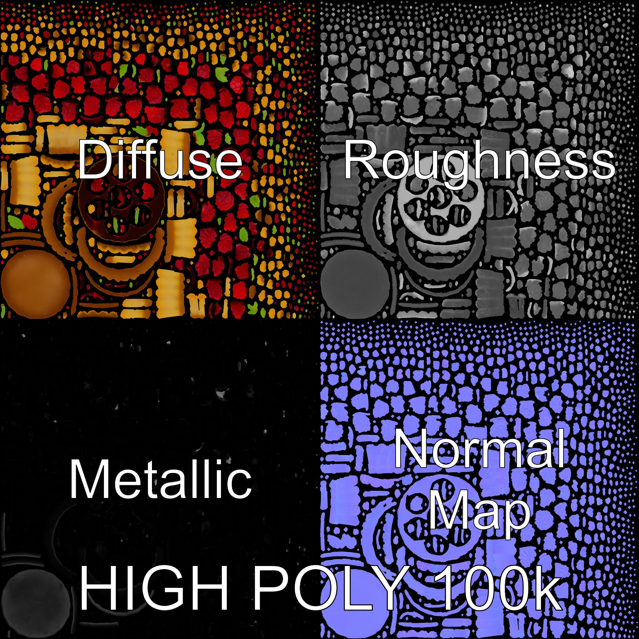 Raspberry Tart Dessert model pack Low-poly 3D model_12