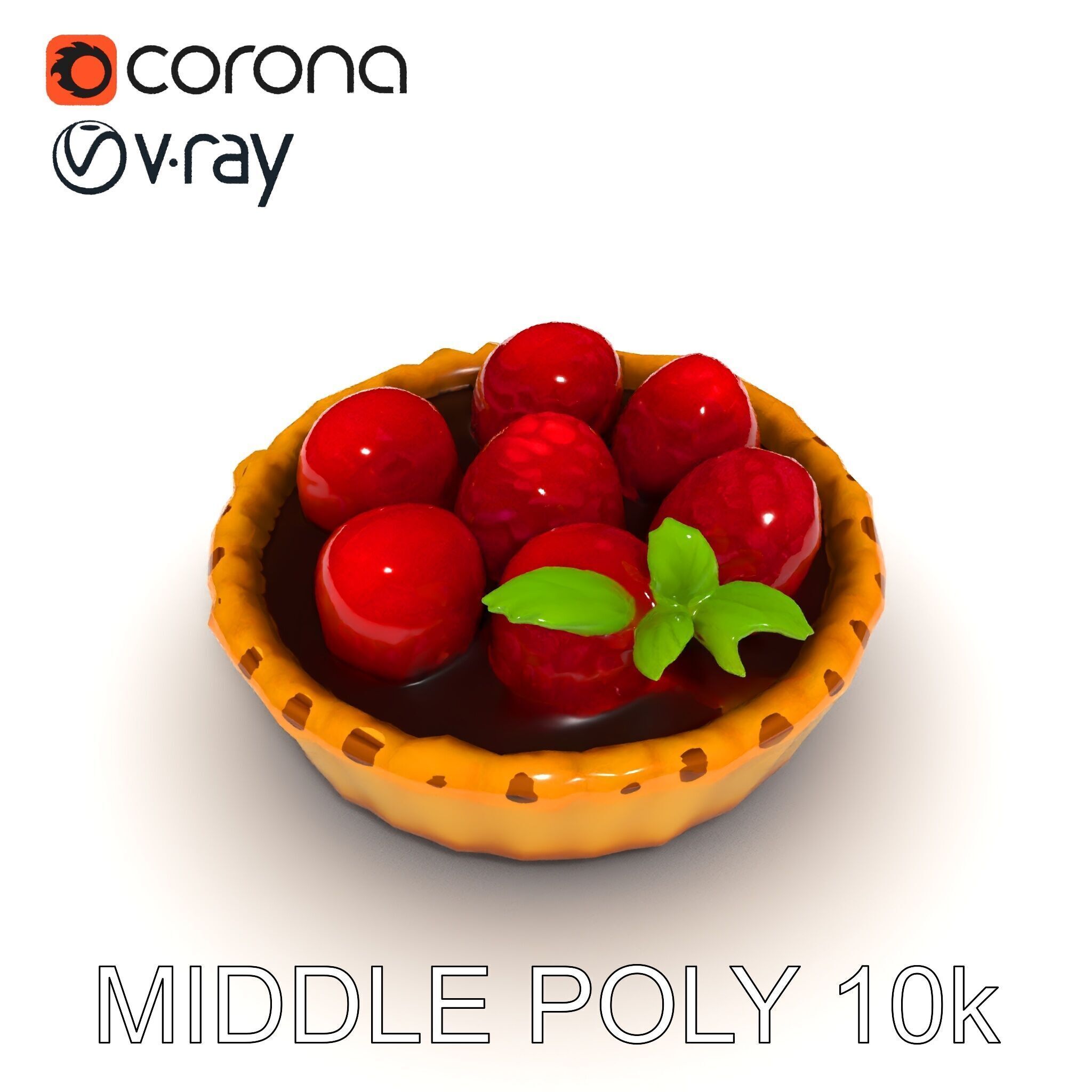 Raspberry Tart Dessert model pack Low-poly 3D model_29