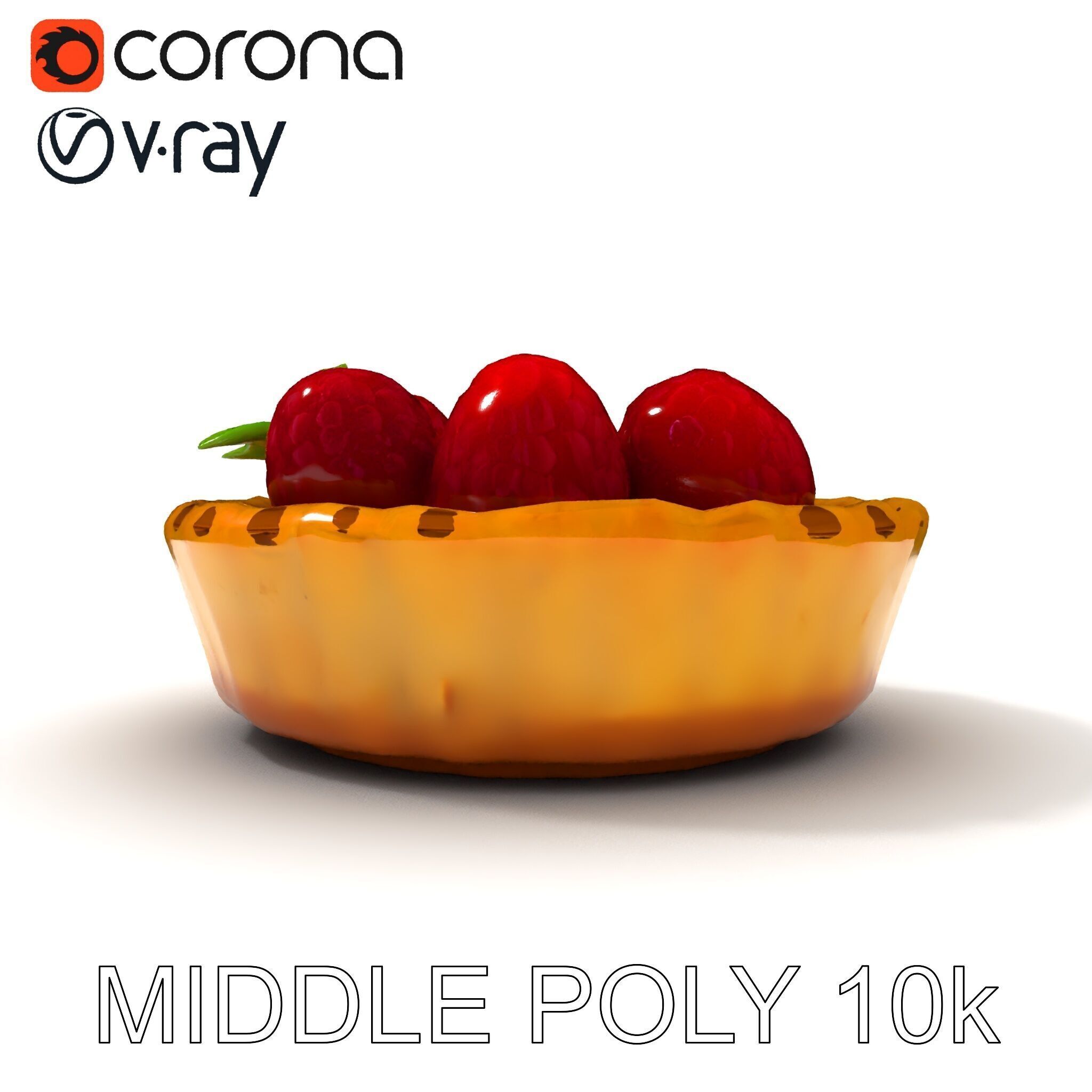 Raspberry Tart Dessert model pack Low-poly 3D model_34