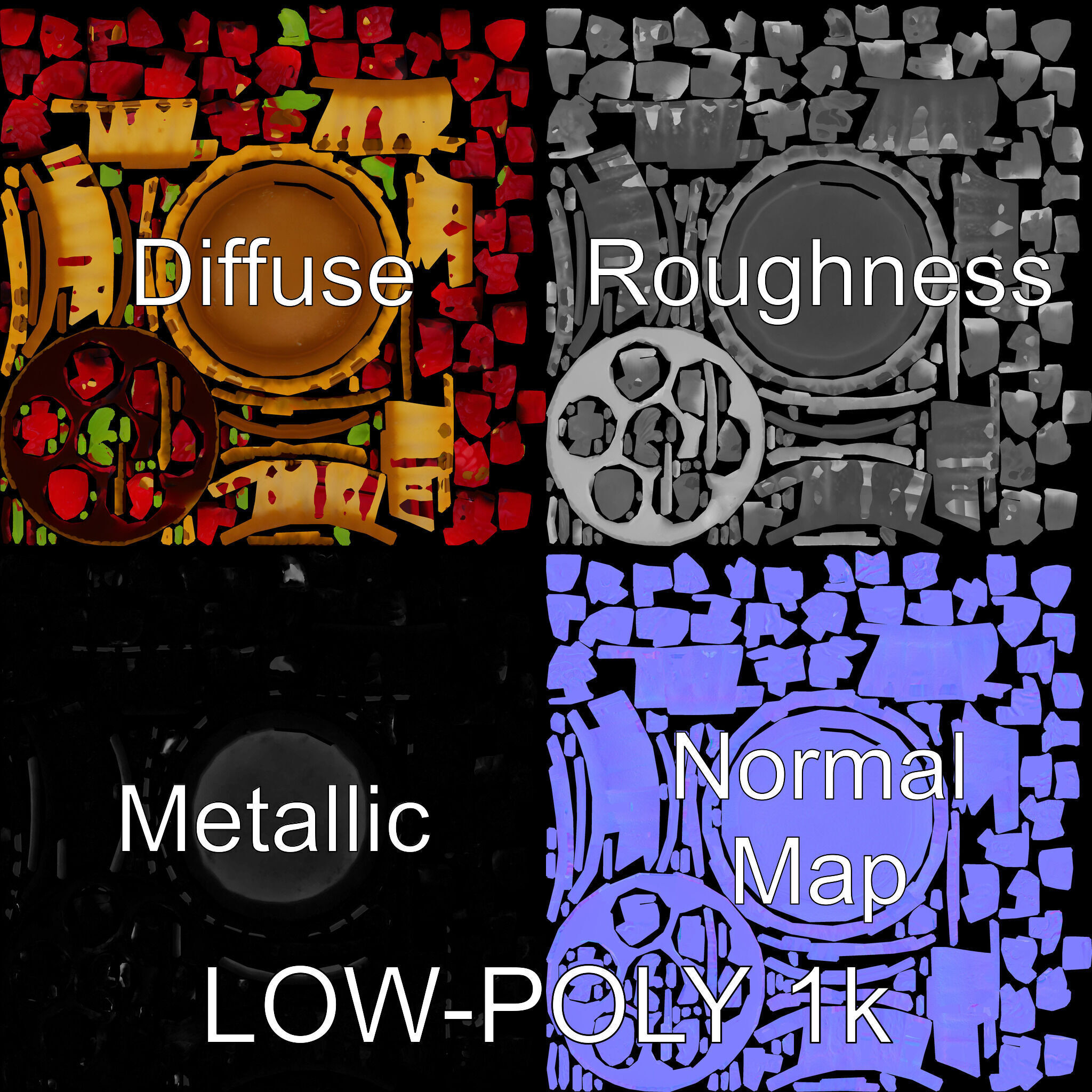 Raspberry Tart Dessert model pack Low-poly 3D model_3