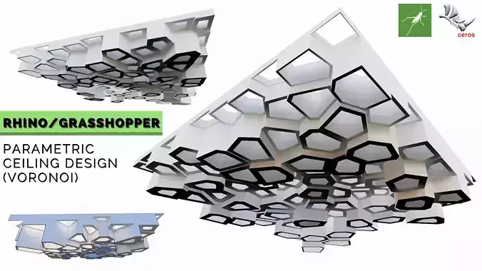 Voronoi 3d Parametric Celling Design Grasshopper Rhino Files
