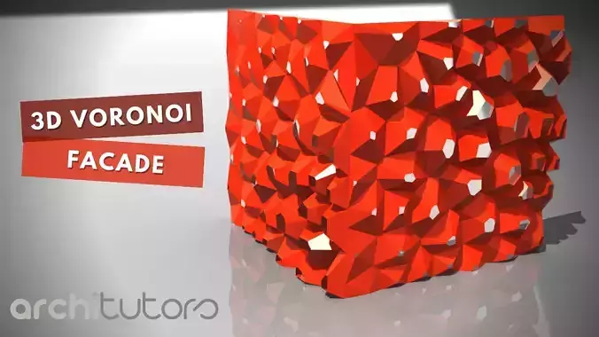Voronoi 3d Wall Parametric Facade Design Grasshopper Rhino File 3D model