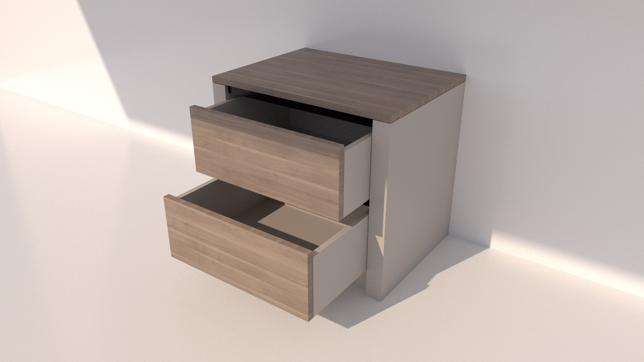 Serena Line Elegance Nightstand - Shiny Low-poly 3D model_3