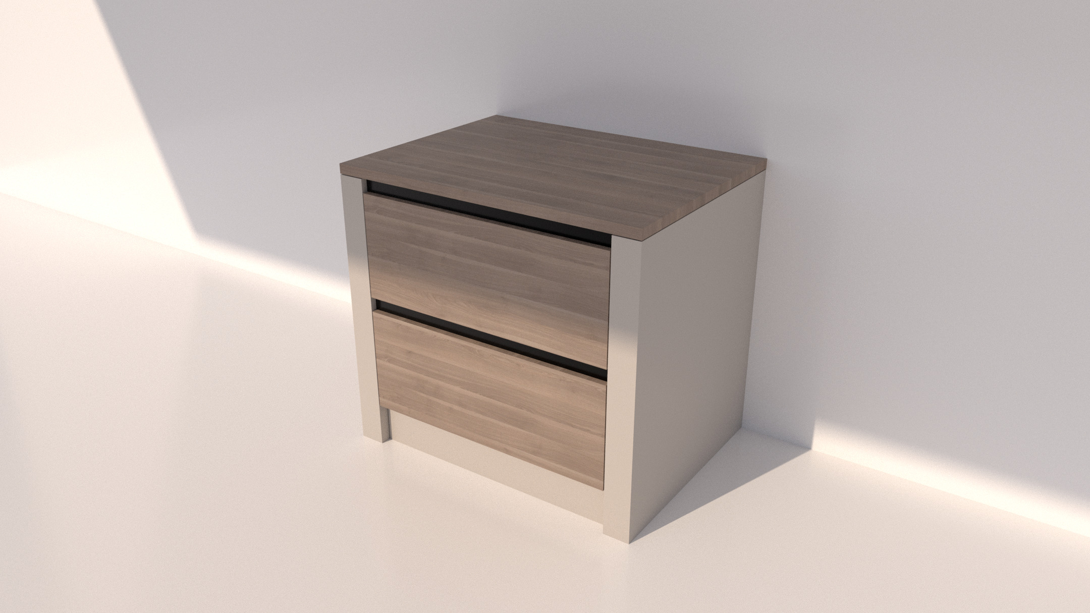 Serena Line Elegance Nightstand - Shiny Low-poly 3D model_2