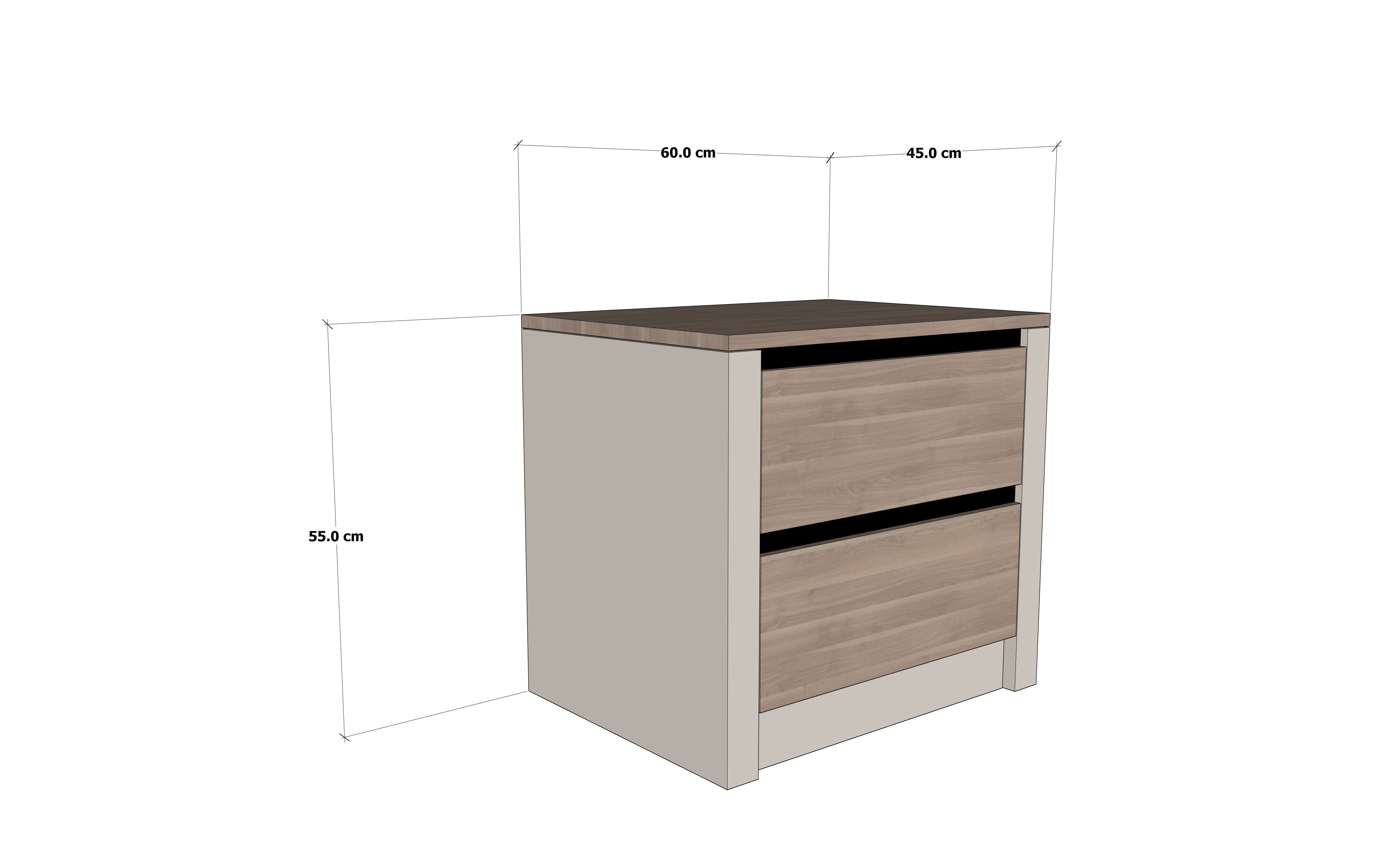 Serena Line Elegance Nightstand - Shiny Low-poly 3D model_7