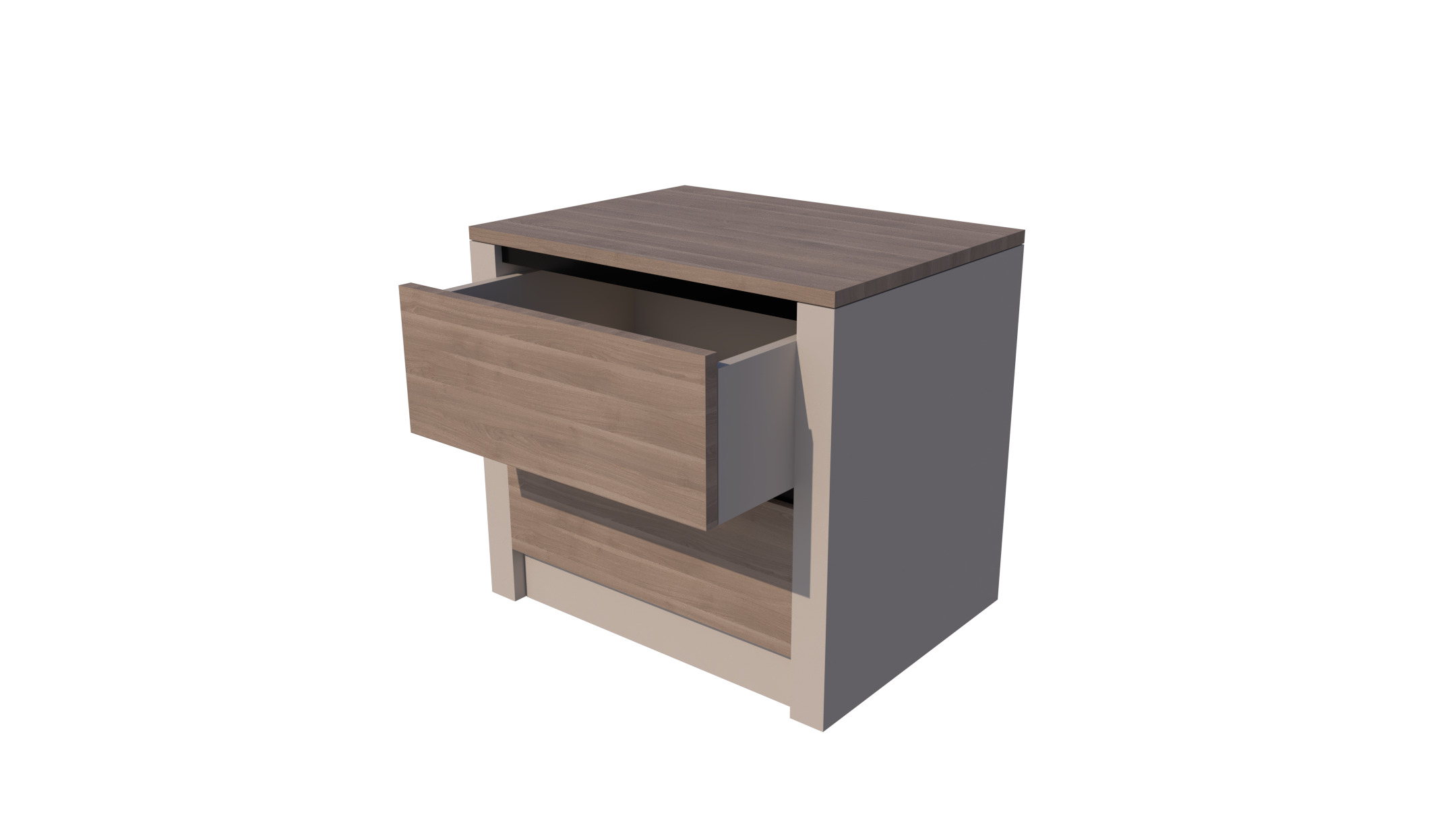 Serena Line Elegance Nightstand - Shiny Low-poly 3D model_4