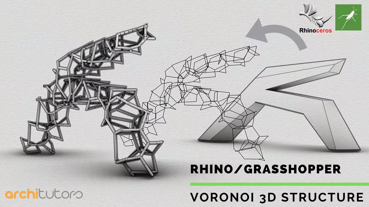 Voronoi 3d over Volume Parametric Facade Design Grasshopper File 3D model