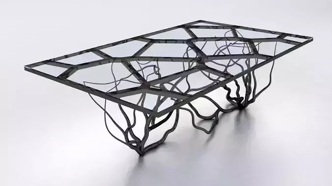 Voronoi Parametric Table Design Grasshopper Rhino Files Download 3D model