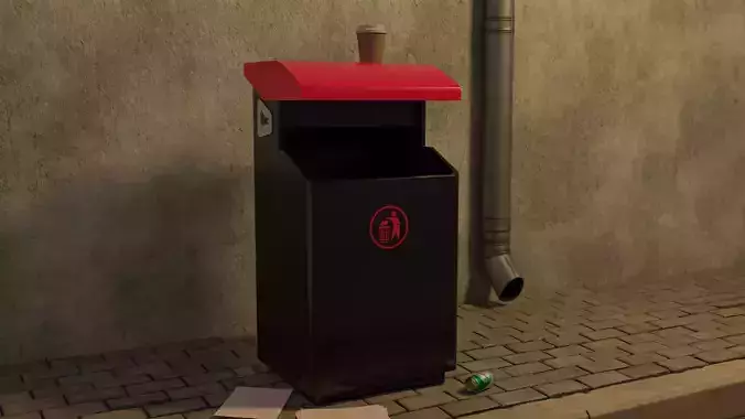 Modern trash can