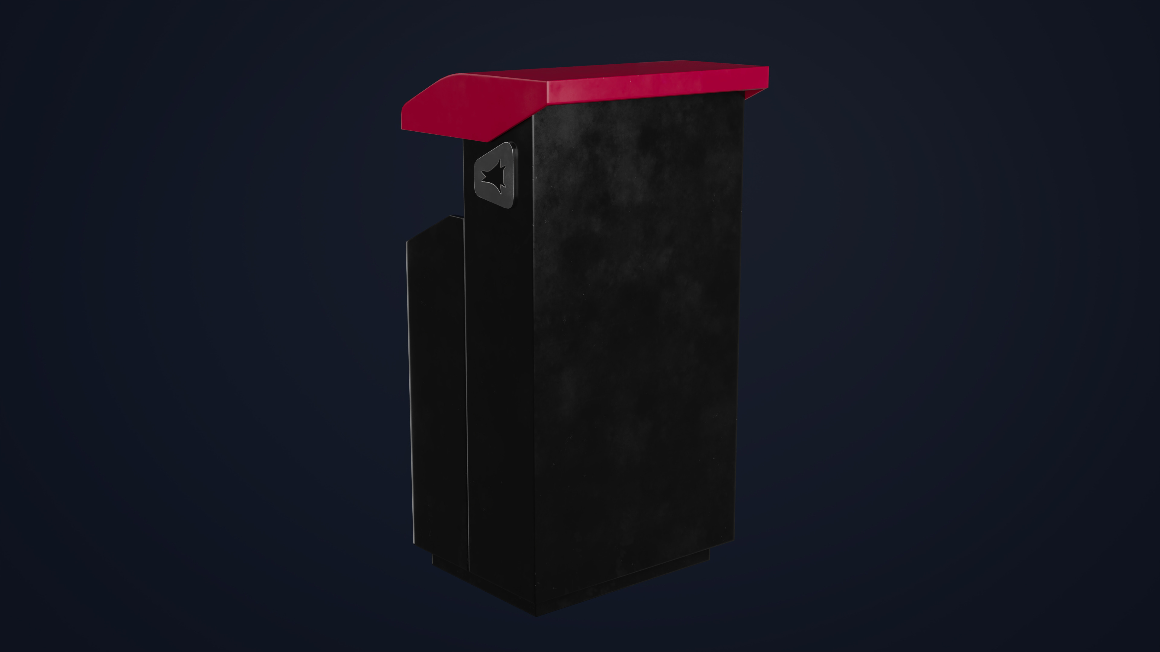 Modern trash can Low-poly 3D model_3
