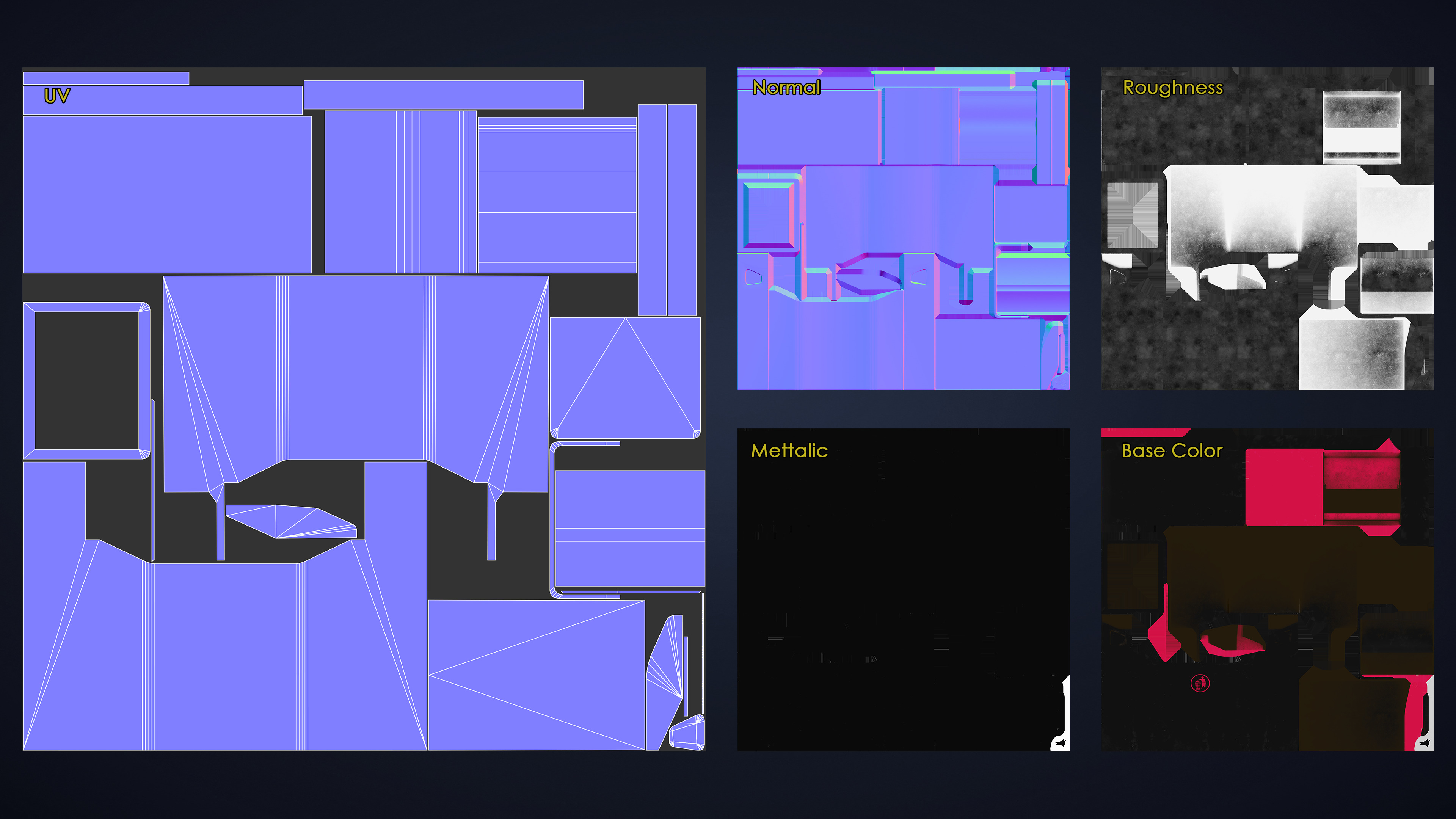 Modern trash can Low-poly 3D model_5