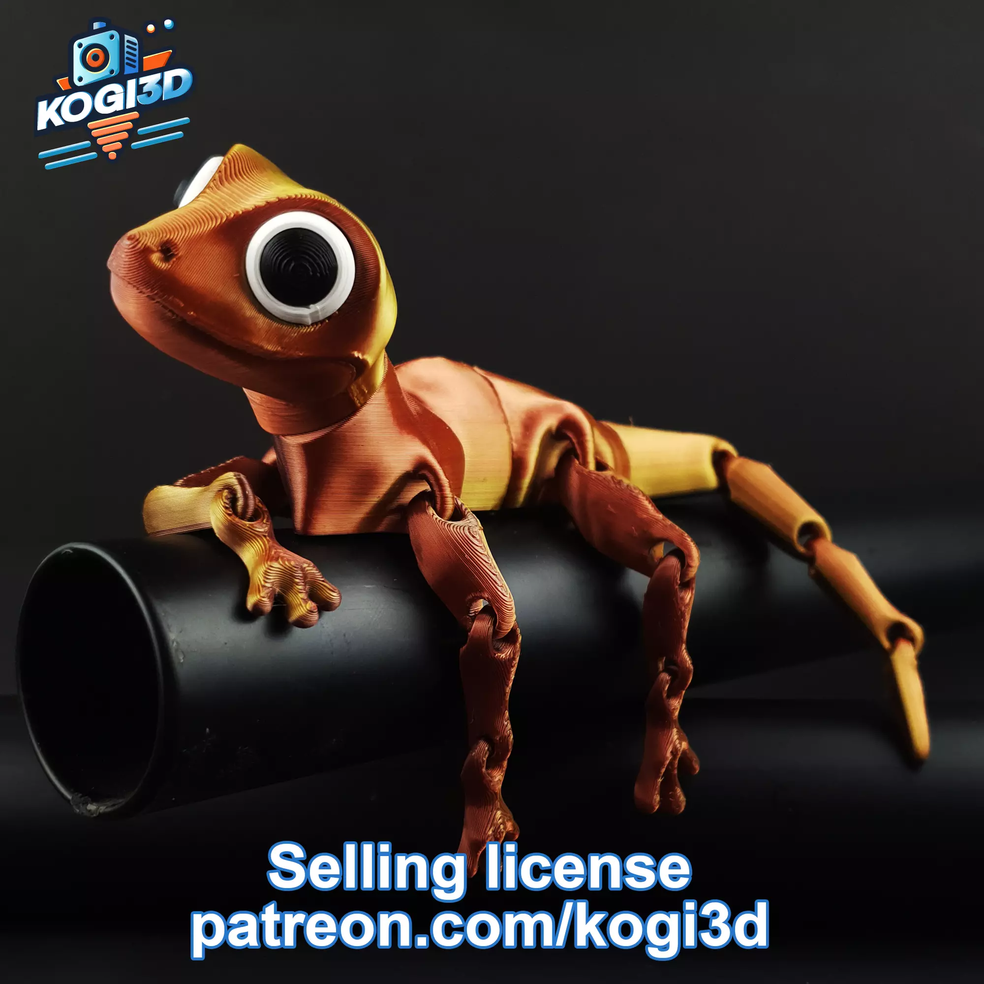 Articulated Flexi Lizard Model 3D print model
