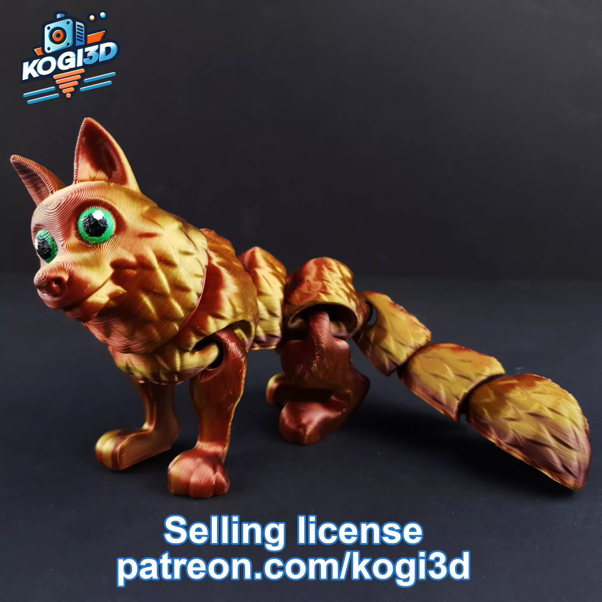 Articulated Flexi Wolf Model 3D print model