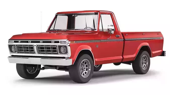 Pickup truck F-100 1976 3D model