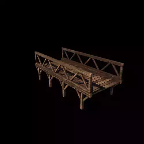 Medieval Wooden Bridge 3D model
