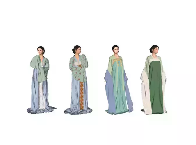 3D Ancient Hanfu women