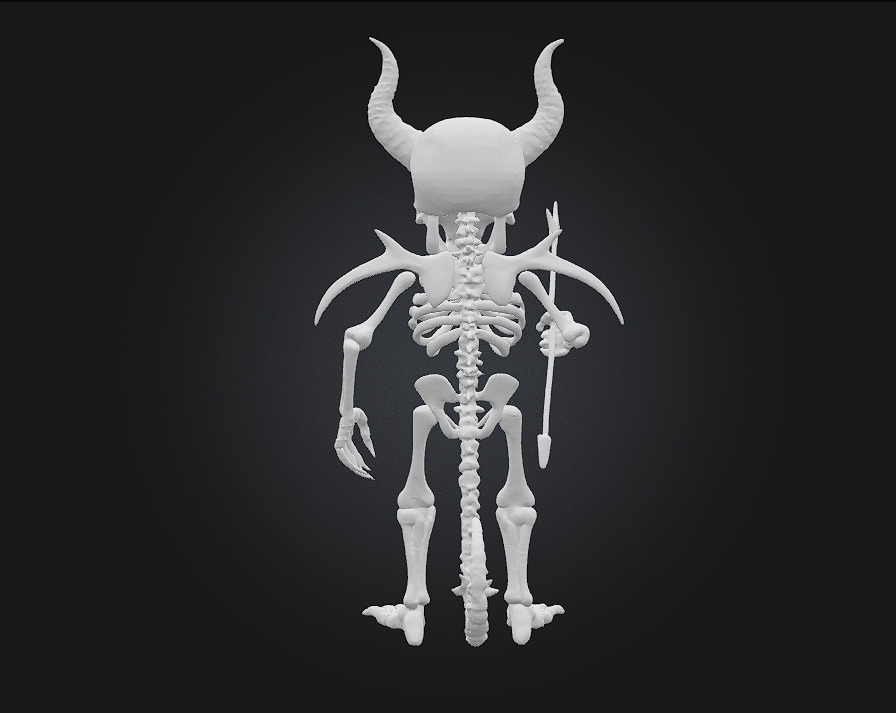 Chibi Demon Skeleton Archer 3D print model_5