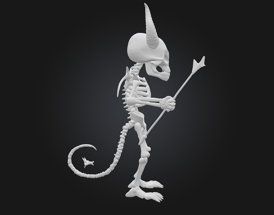 Chibi Demon Skeleton Archer 3D print model_7