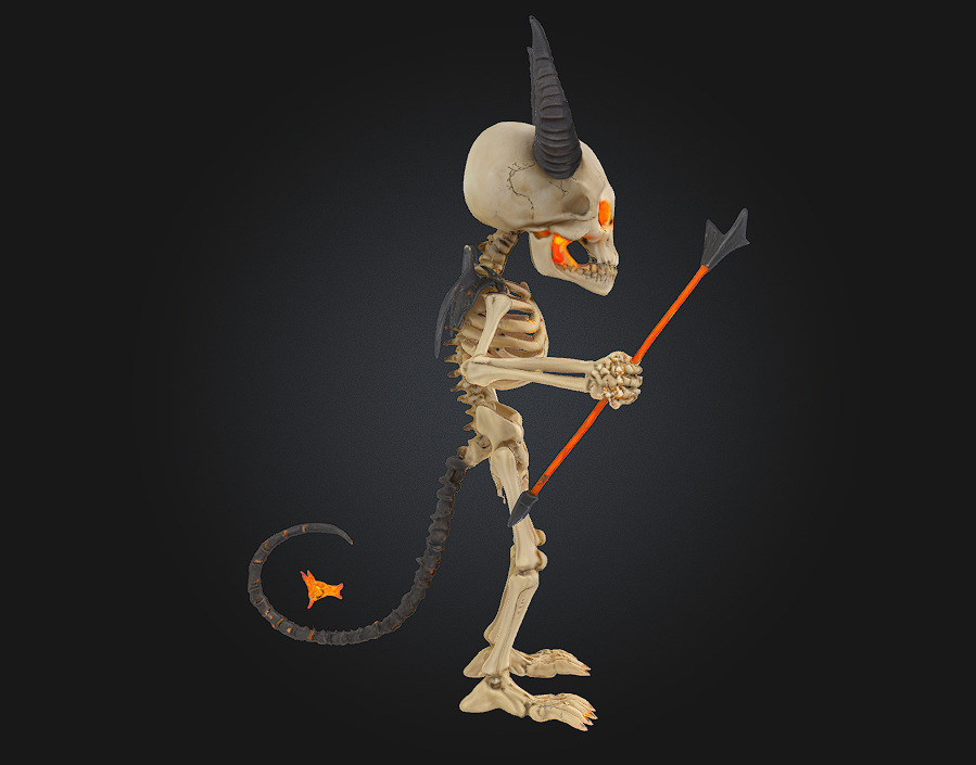 Chibi Demon Skeleton Archer 3D print model_3