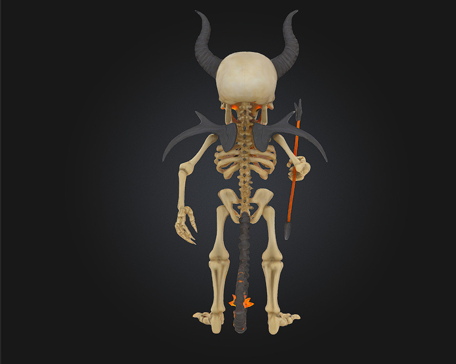 Chibi Demon Skeleton Archer 3D print model_1