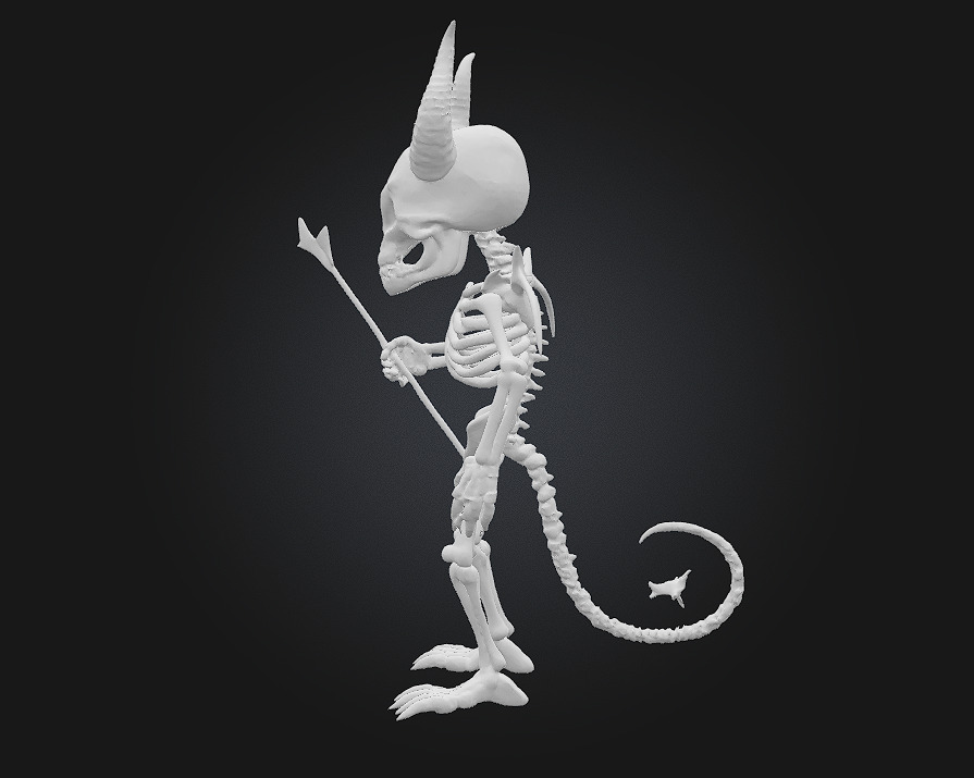 Chibi Demon Skeleton Archer 3D print model_6