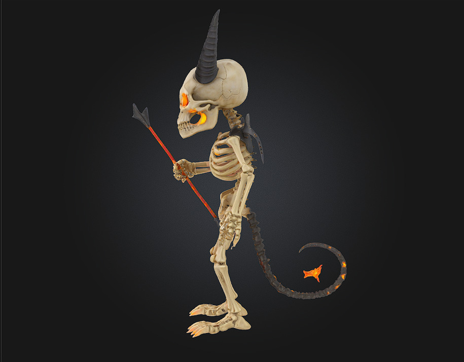 Chibi Demon Skeleton Archer 3D print model_2