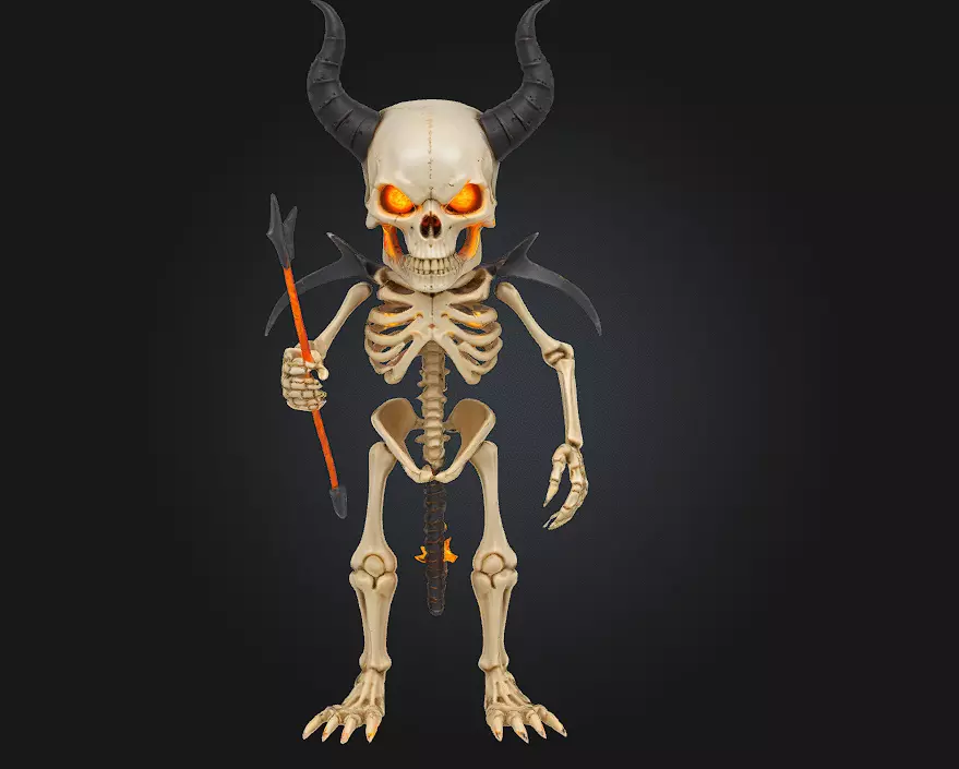Chibi Demon Skeleton Archer 3D print model_0