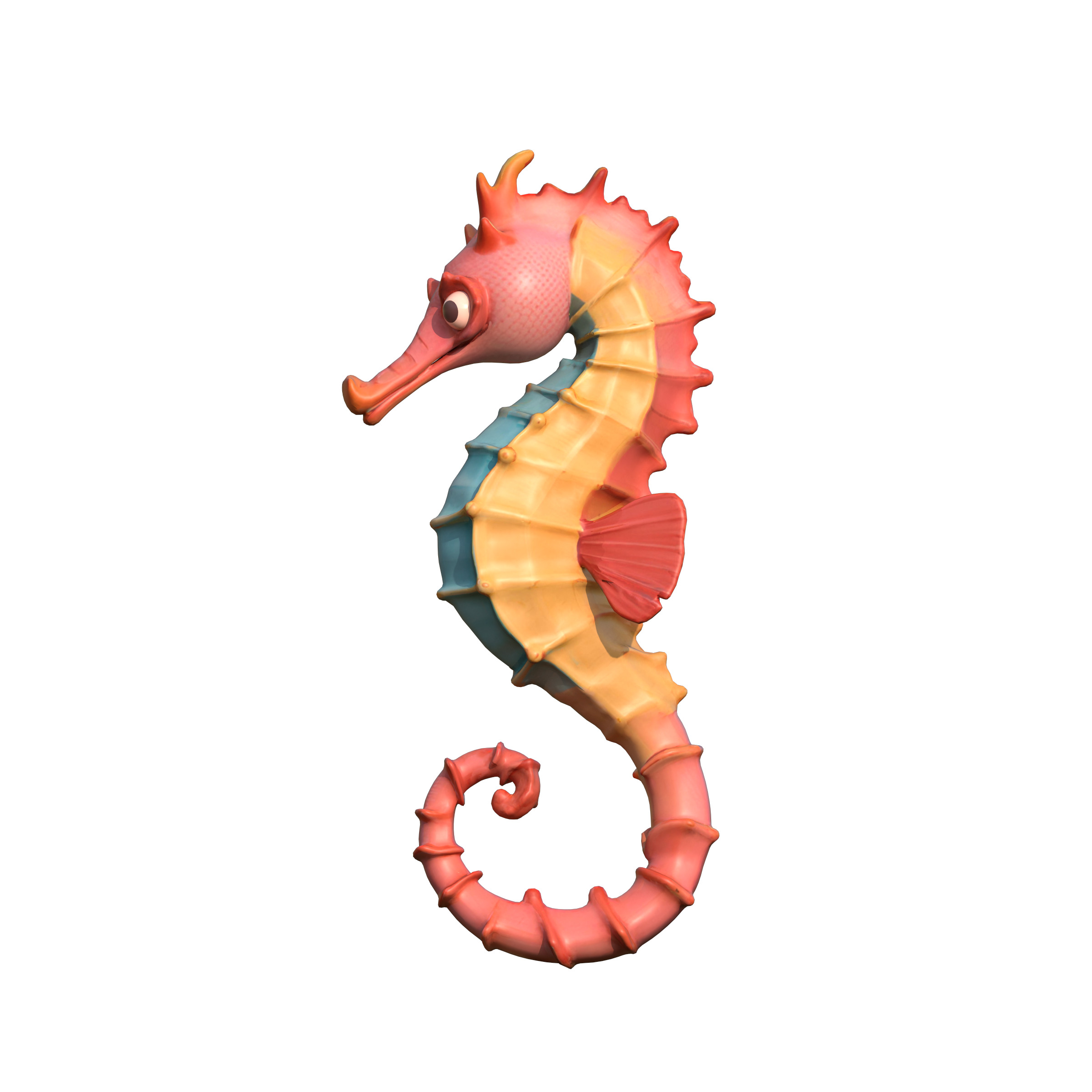 Seahorse Low-poly 3D model_10