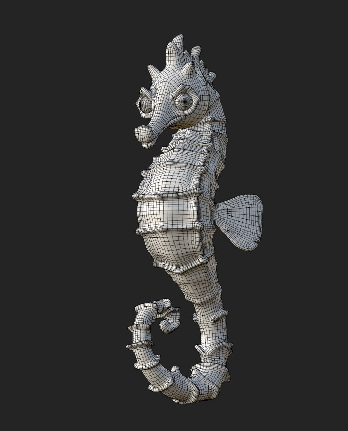 Seahorse Low-poly 3D model_20