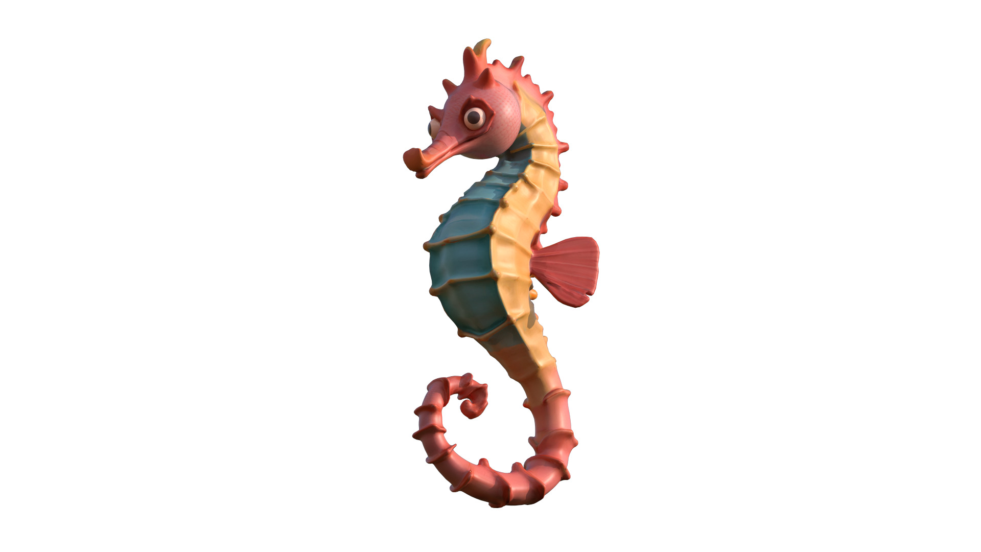 Seahorse Low-poly 3D model_1