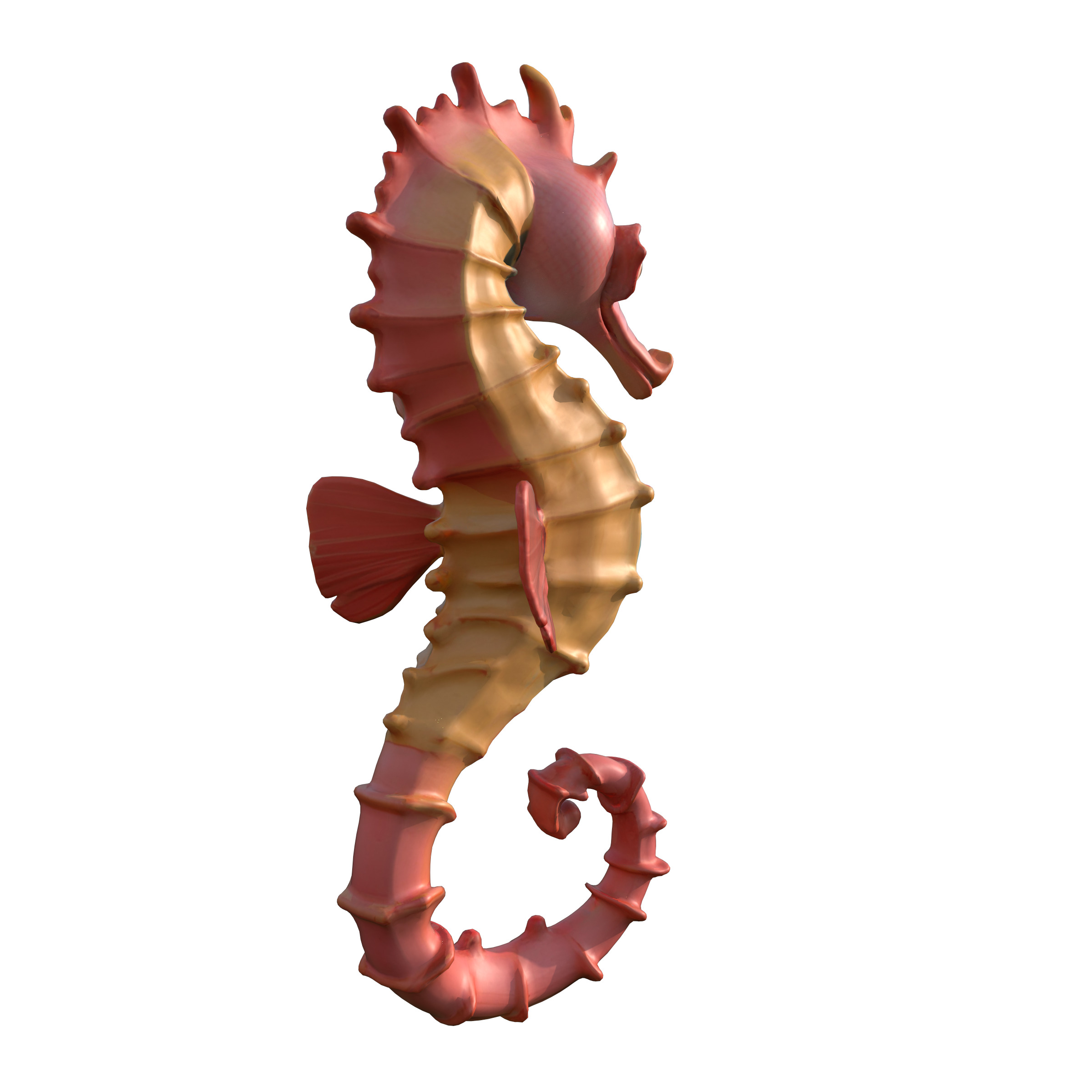 Seahorse Low-poly 3D model_15