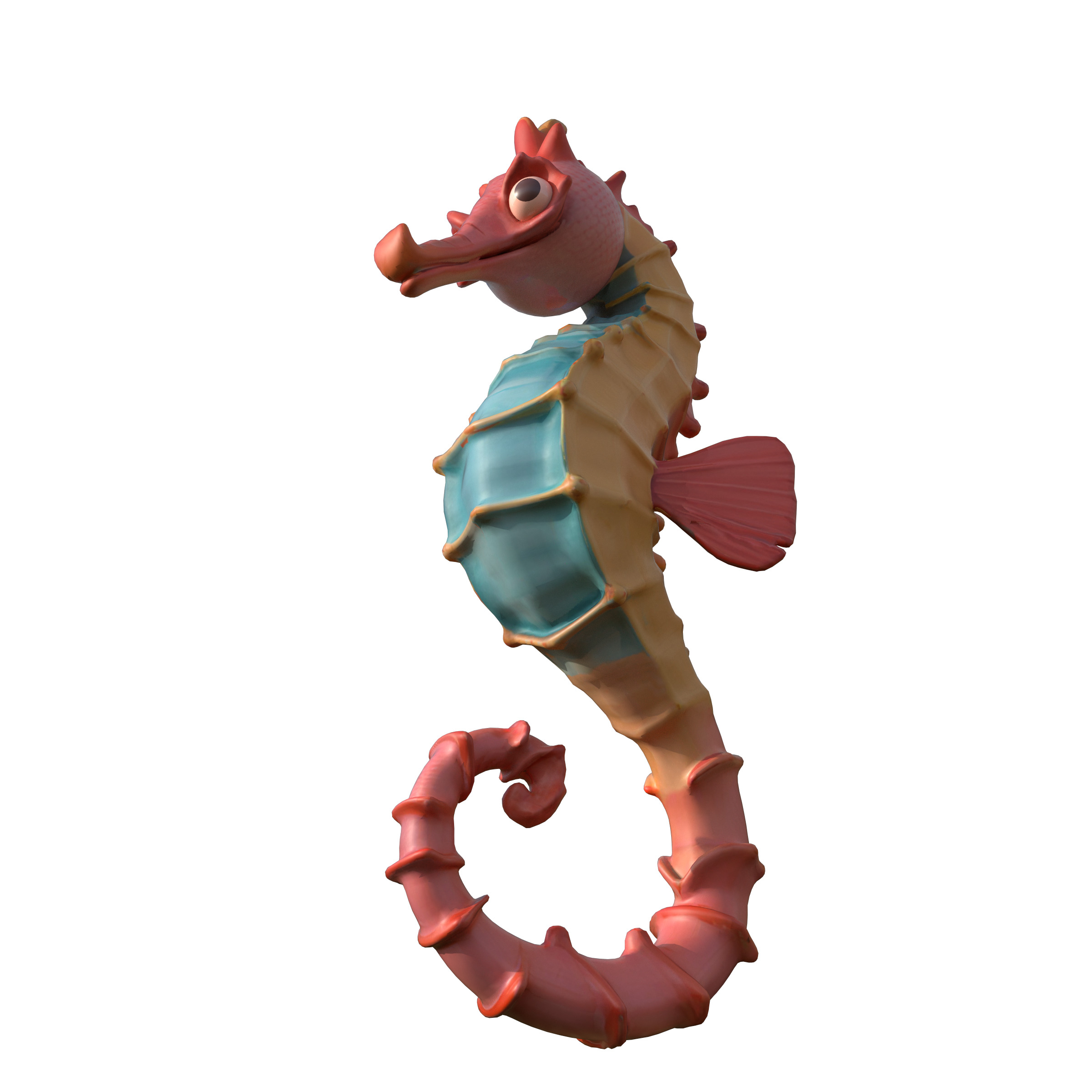 Seahorse Low-poly 3D model_9