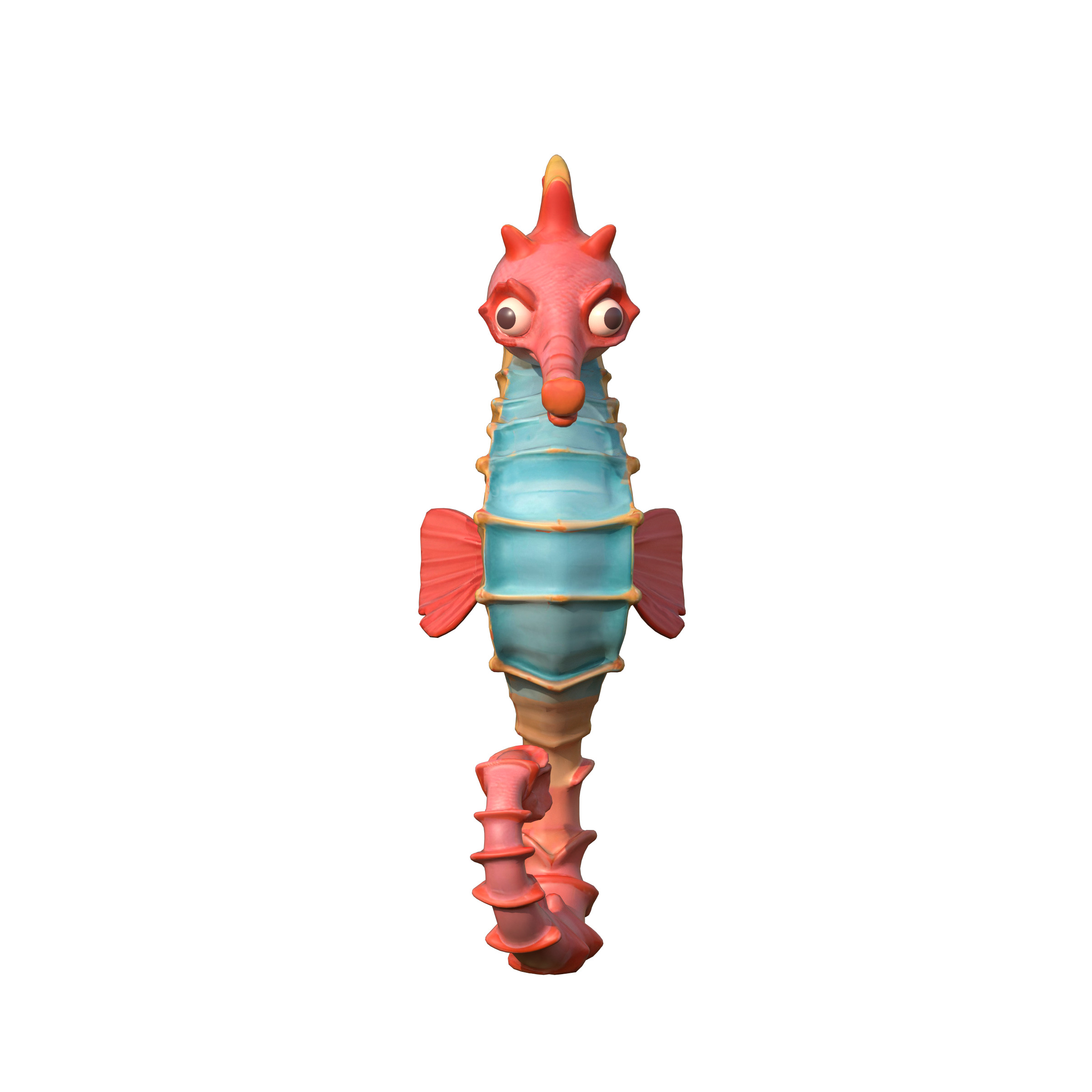 Seahorse Low-poly 3D model_6