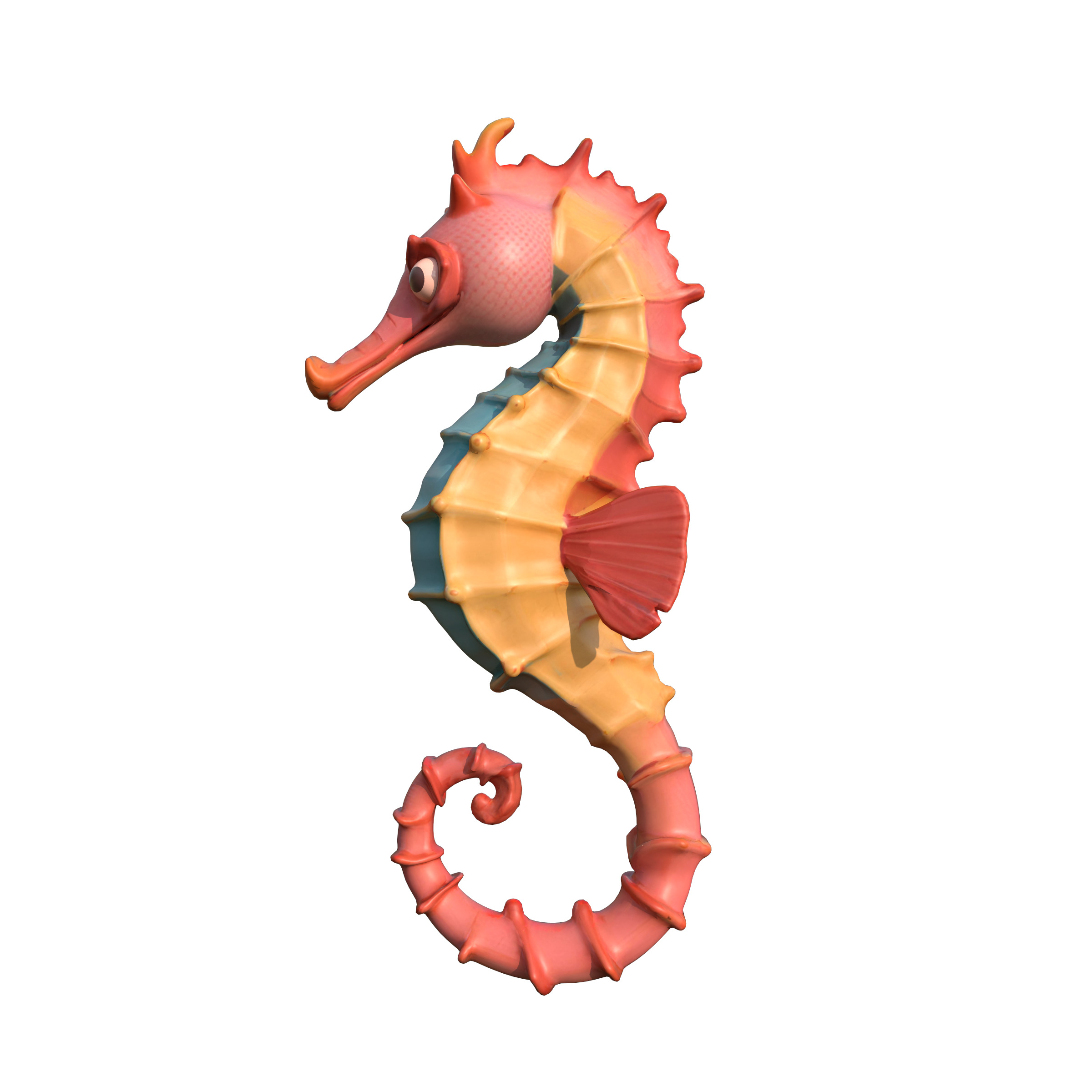 Seahorse Low-poly 3D model_19