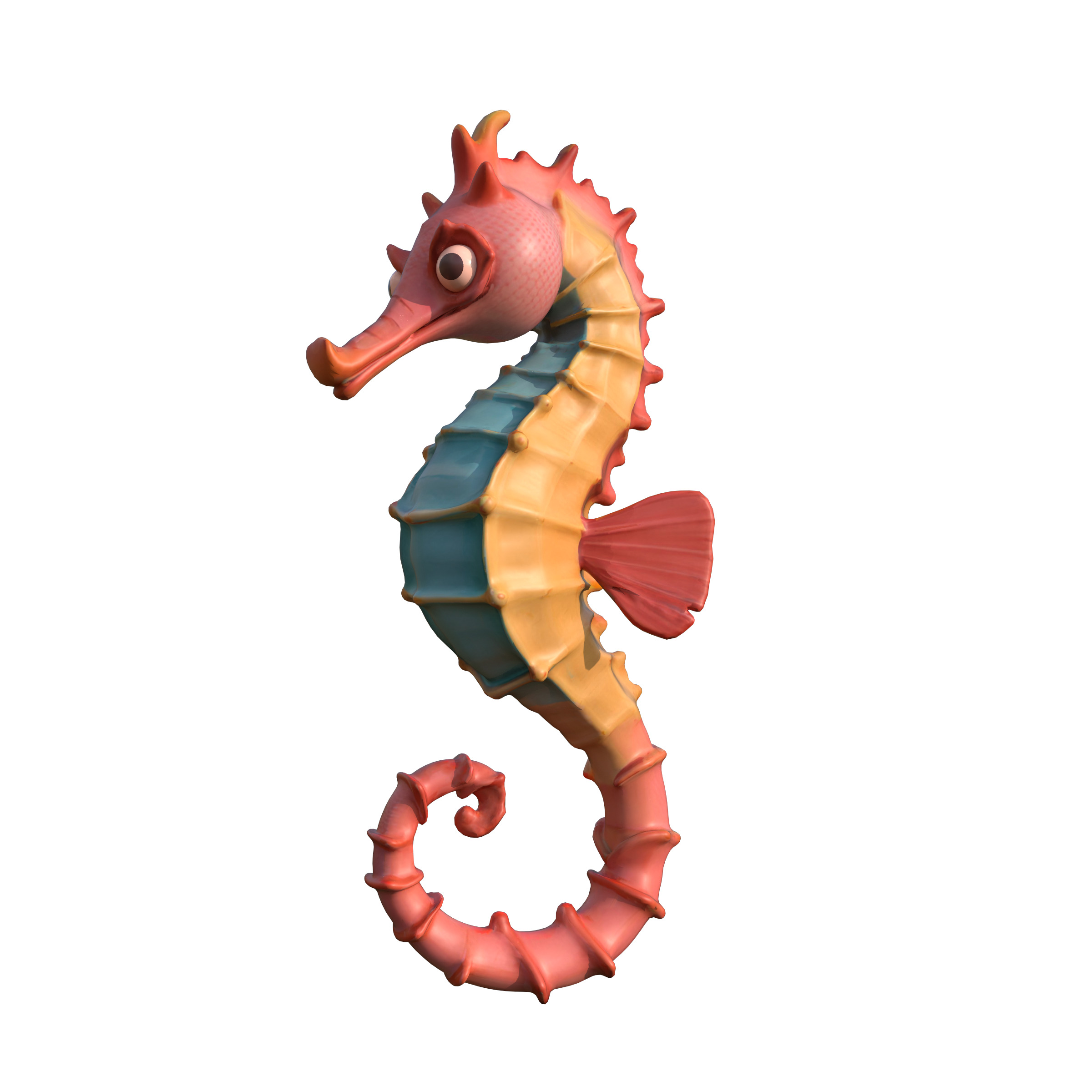 Seahorse Low-poly 3D model_11
