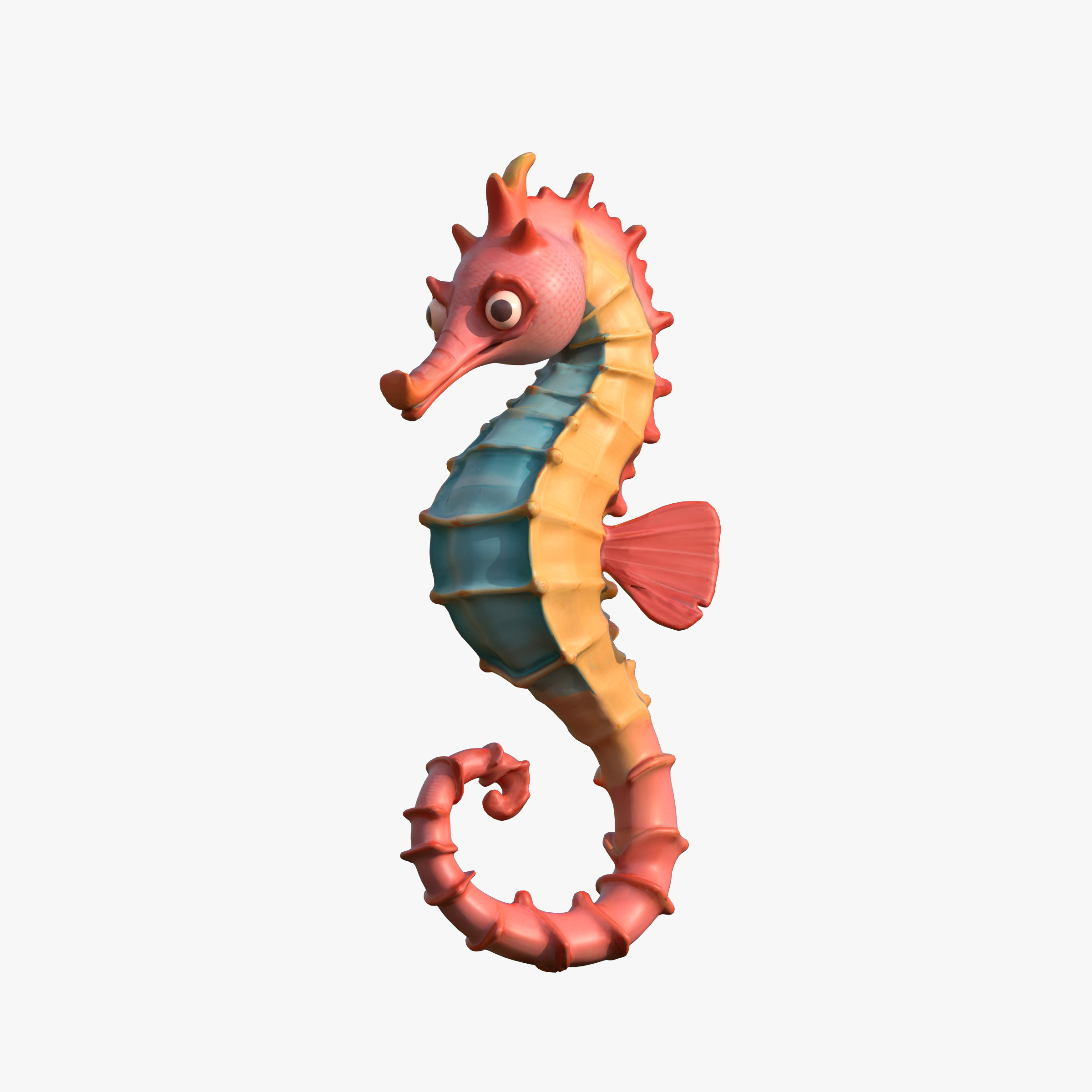 Seahorse Low-poly 3D model_12