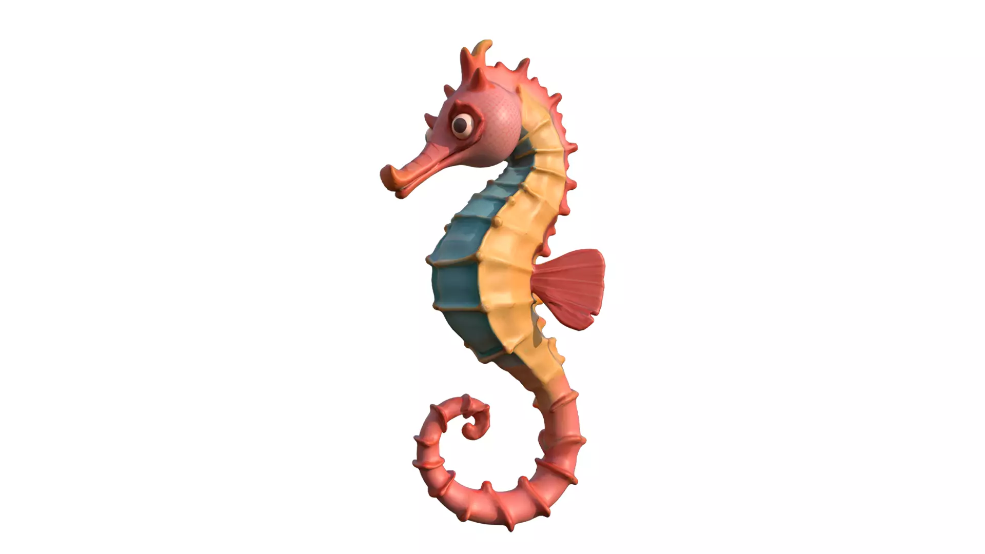 Seahorse Low-poly 3D model_0