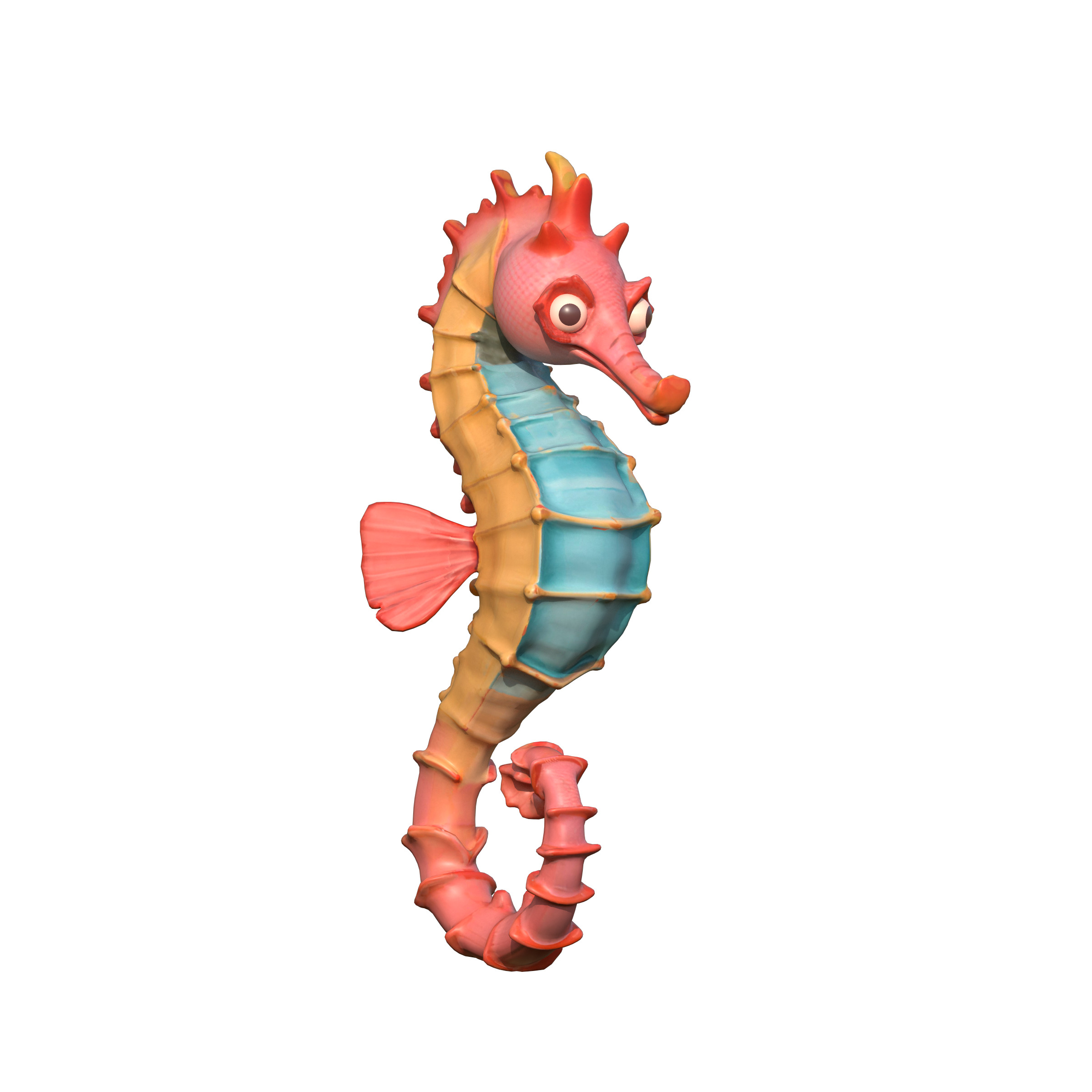 Seahorse Low-poly 3D model_17