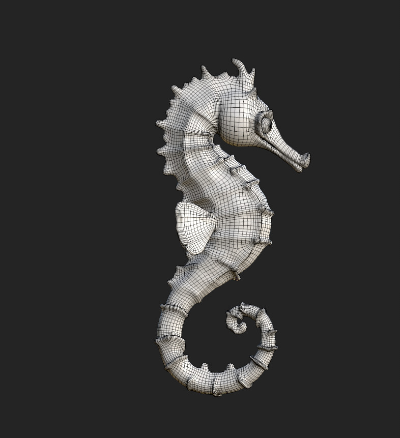 Seahorse Low-poly 3D model_22