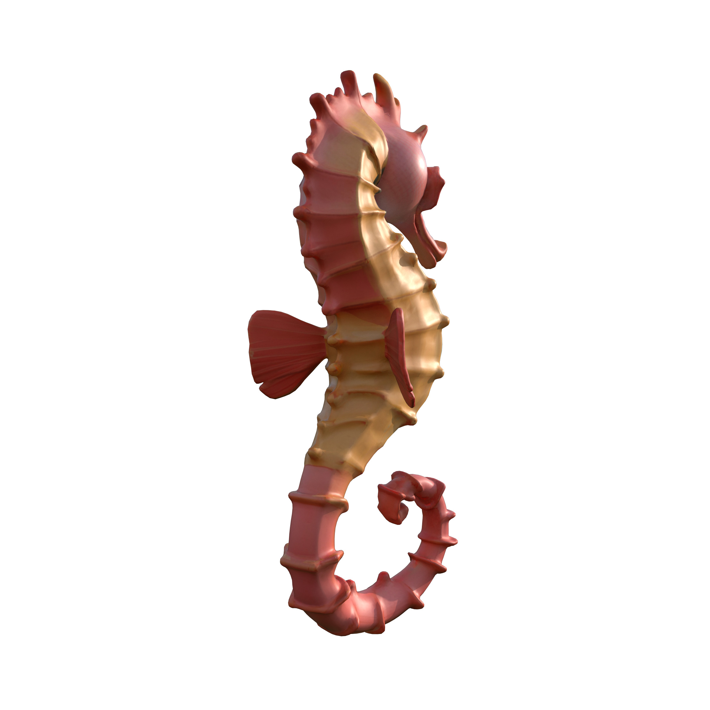 Seahorse Low-poly 3D model_8