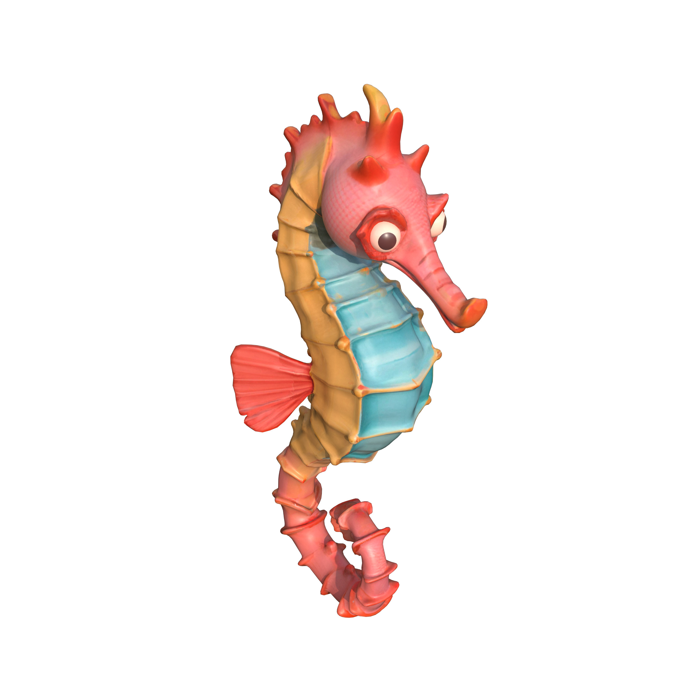 Seahorse Low-poly 3D model_14