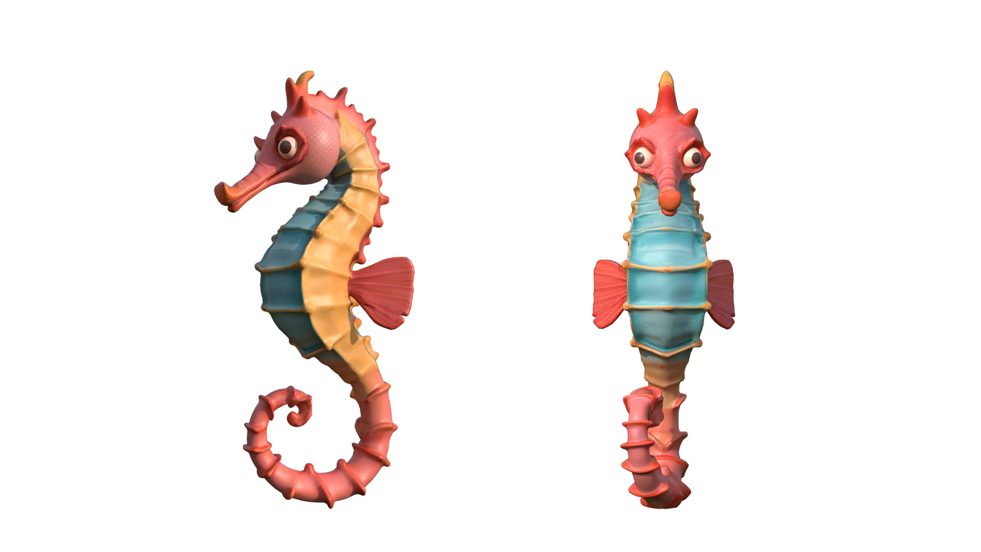Seahorse Low-poly 3D model_2