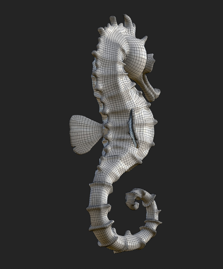 Seahorse Low-poly 3D model_21