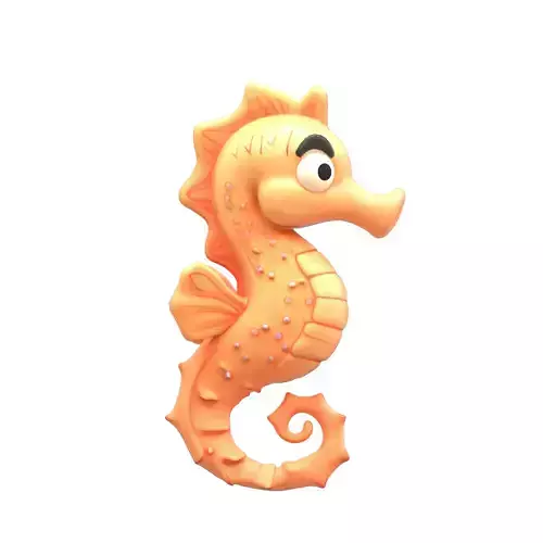 Cartoon Seahorse Low-poly 3D model