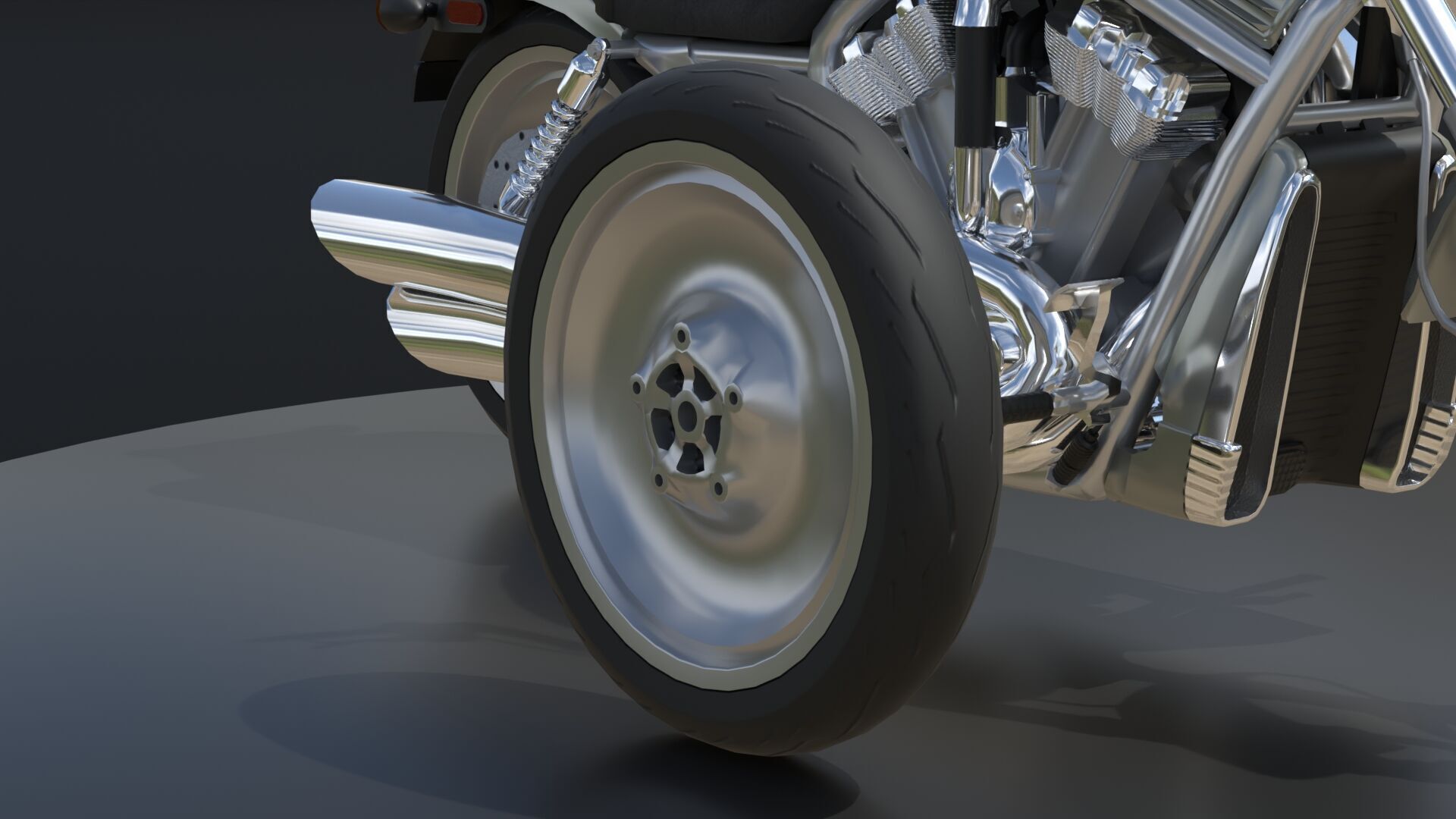 Harley Davidson V-Rod VRSC Gameready Low-poly 3D model_14