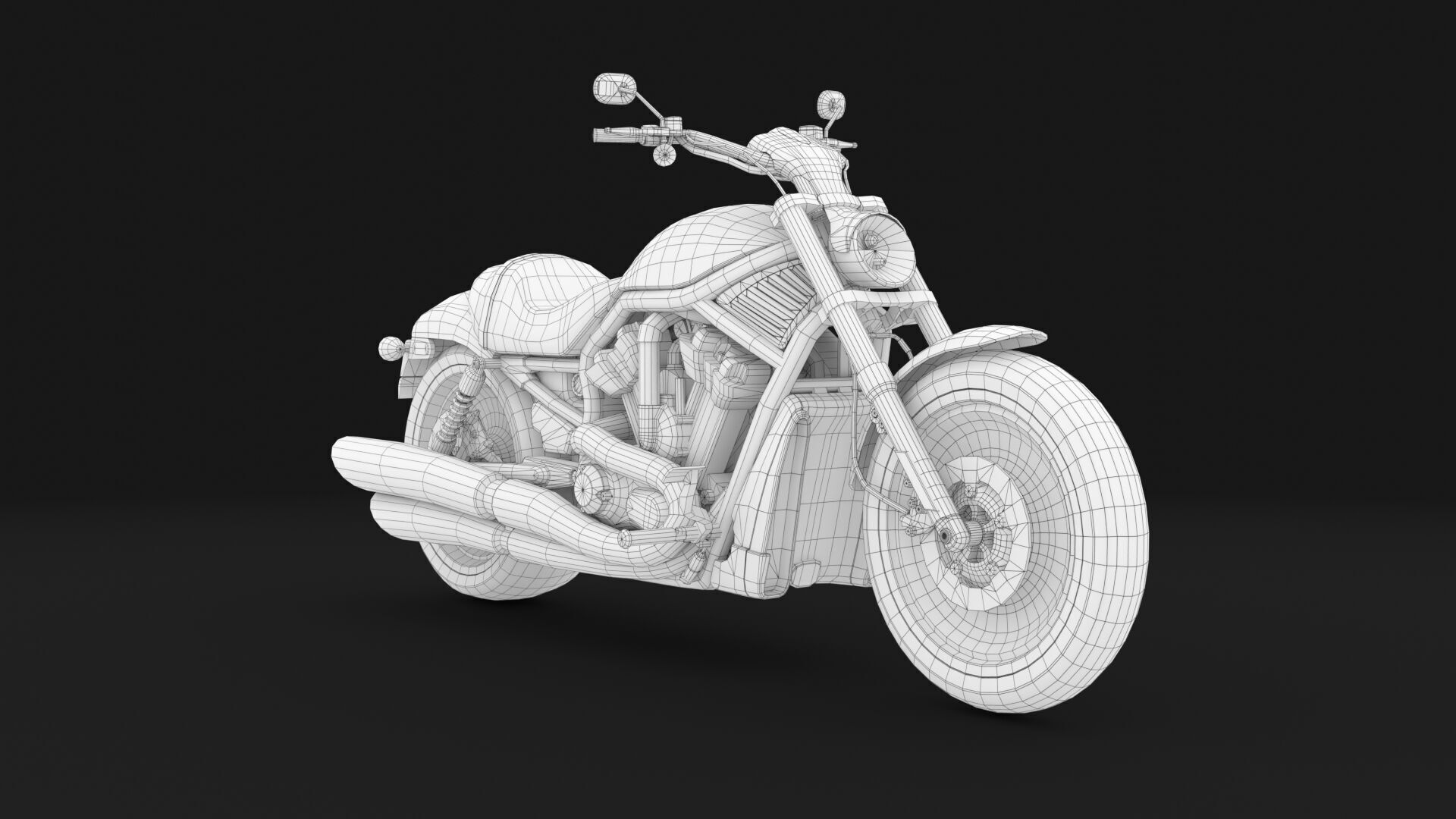 Harley Davidson V-Rod VRSC Gameready Low-poly 3D model_26
