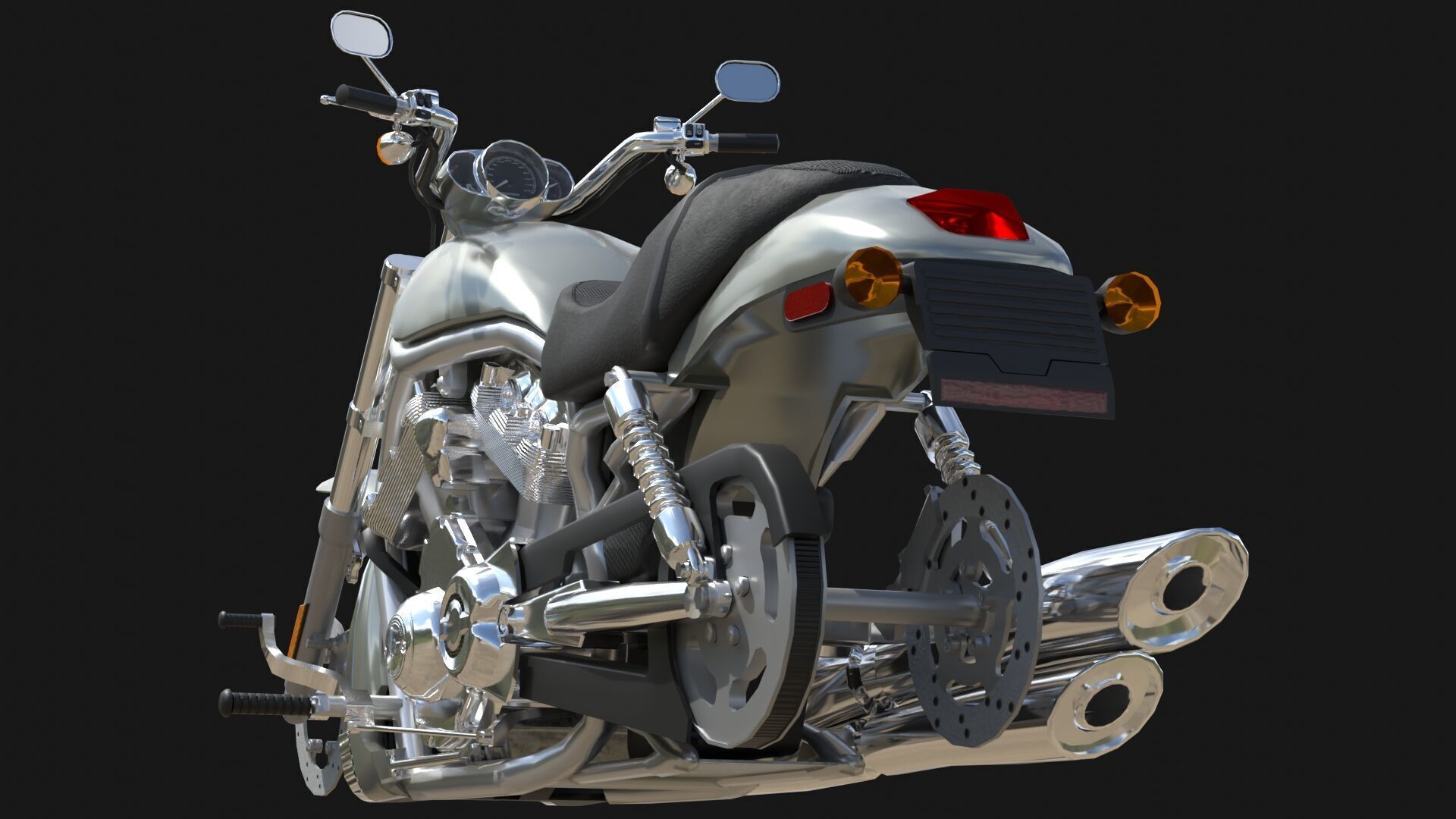 Harley Davidson V-Rod VRSC Gameready Low-poly 3D model_12
