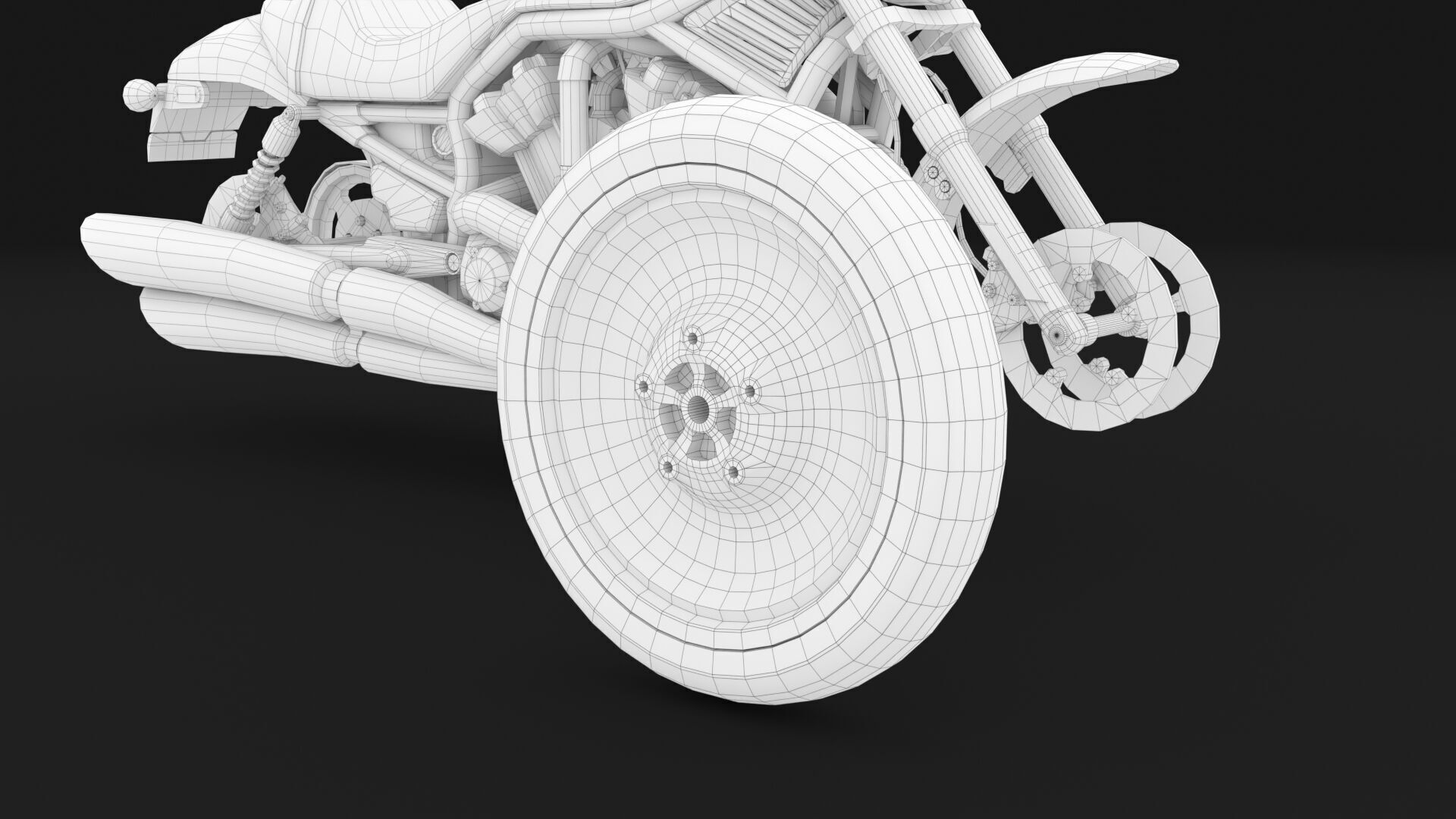 Harley Davidson V-Rod VRSC Gameready Low-poly 3D model_29