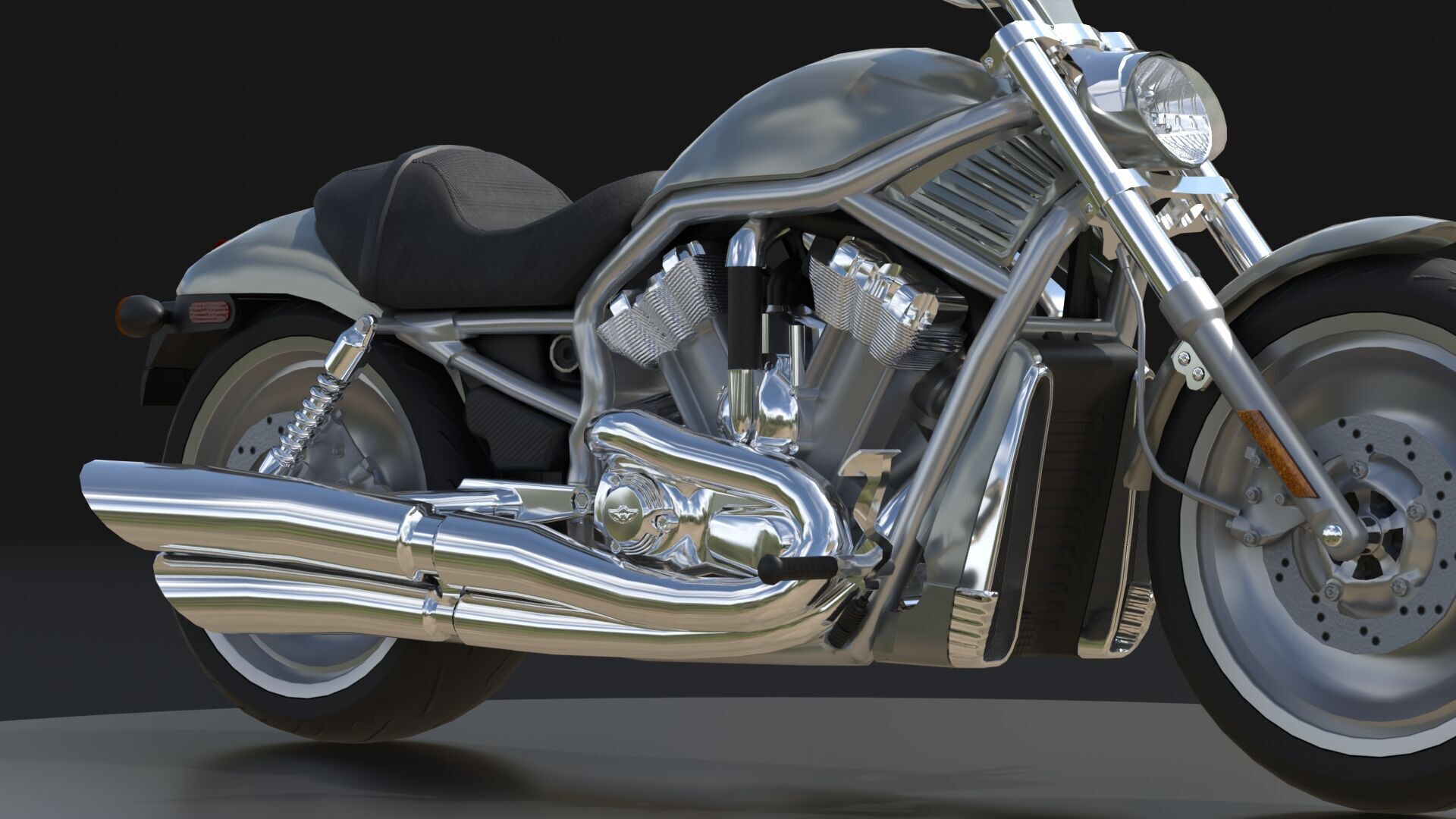 Harley Davidson V-Rod VRSC Gameready Low-poly 3D model_6