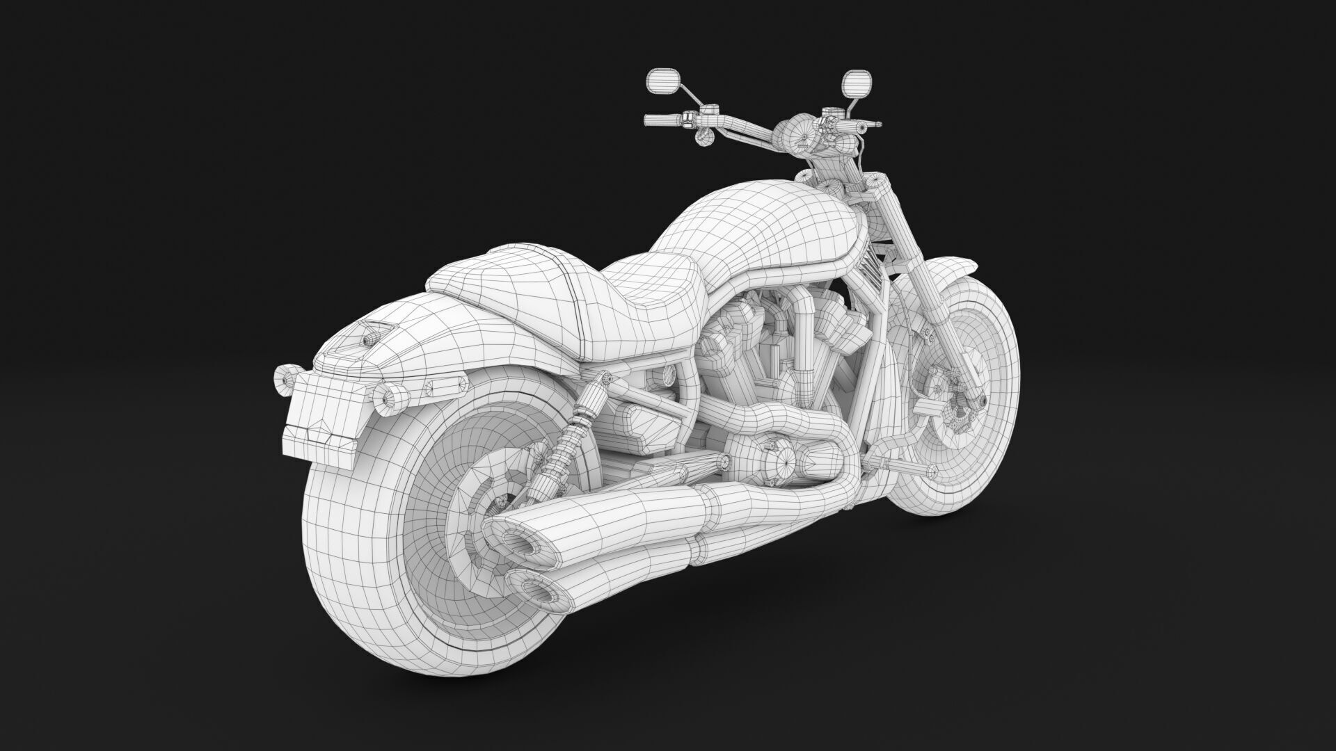 Harley Davidson V-Rod VRSC Gameready Low-poly 3D model_25